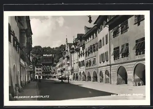 AK Feldkirch, Marktplatz mit Conditorei J. E. Wäger