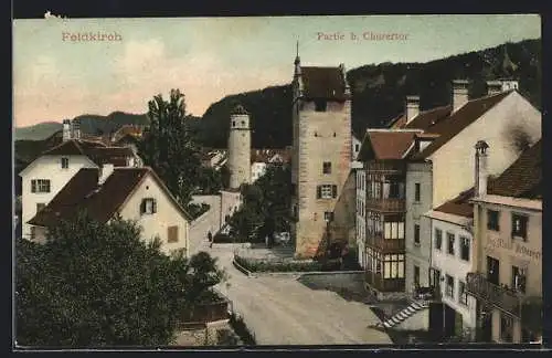 AK Feldkirch, Strassenpartie beim Churertor