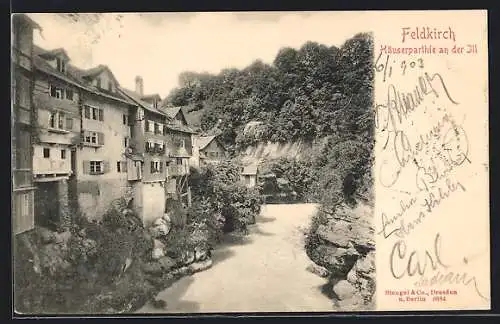 AK Feldkirch, Häuserpartie an der Ill