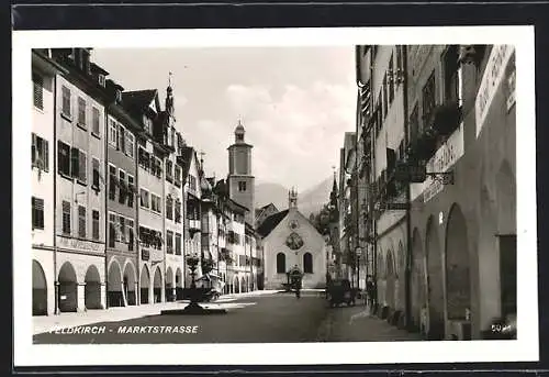 AK Feldkirch, Marktplatz mit Kirche