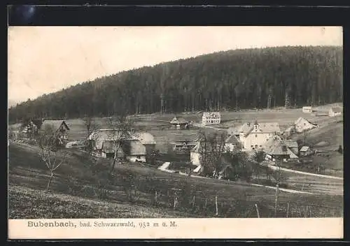 AK Bubenbach / bad. Schwarzwald, Totale mit Blick auf den Wald