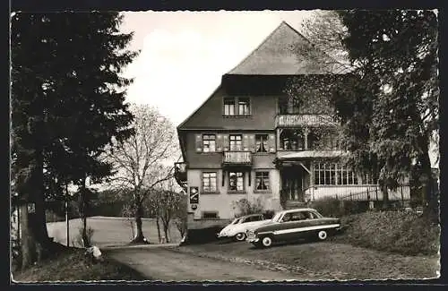 AK Eisenbach / Schwarzwald, Gasthof - Pension Schneckenhof, Autos auf dem Parkplatz