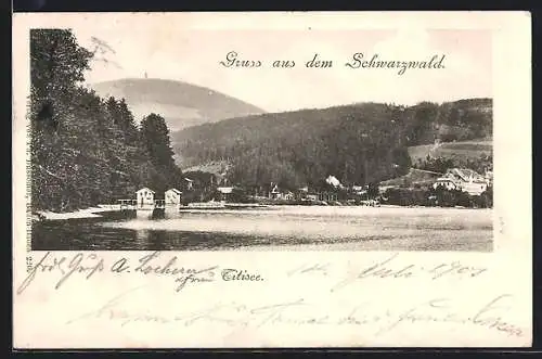 AK Titisee /Schwarzwald, Ortsansicht vom Wasser aus