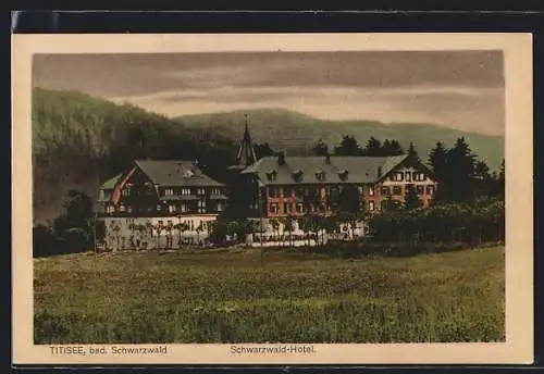 AK Titisee /Schwarzwald, Schwarzwald-Hotel mit Bergpanorama
