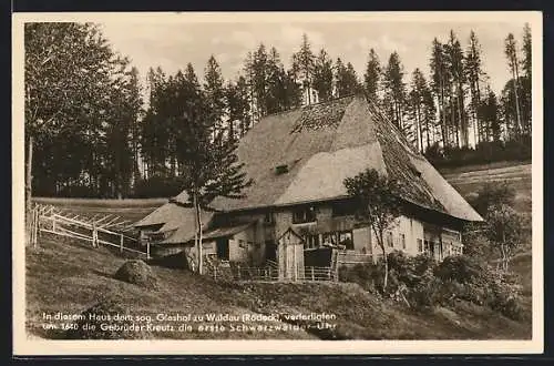 AK Waldau /Rödeck, Glashof der Gebrüder Kreutz