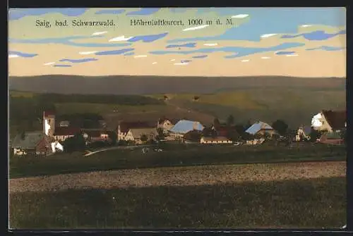 AK Saig /Schwarzwald, Gesamtansicht von einem Feld aus