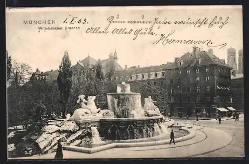 AK München, Wittelsbacher Brunnen