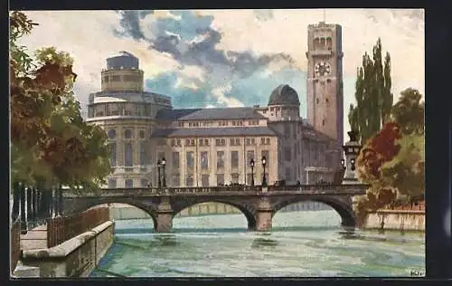 Künstler-AK München, Deutsches Museum