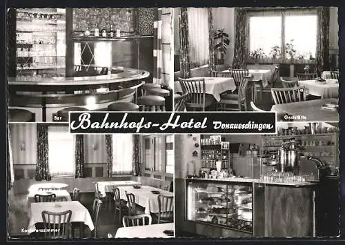 AK Donaueschingen, Bahnhofshotel, Innenansichten