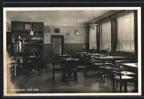 AK Schwaikheim, Café Lidle, Blick in den Gastraum