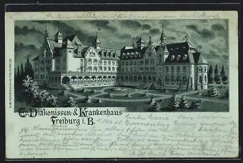 Mondschein-Lithographie Freiburg i. B., Ev. Diakonissen- & Krankenhaus