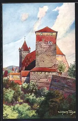 Künstler-AK Nürnberg, Fünfeckiger Turm