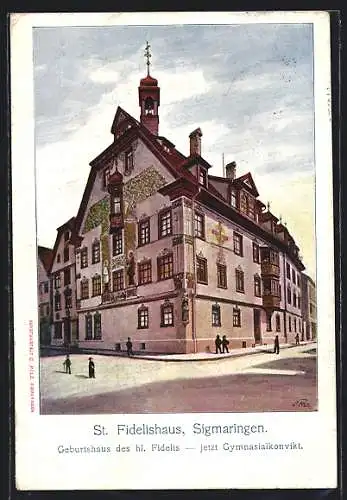 Künstler-AK Sigmaringen, St. Fidelishaus