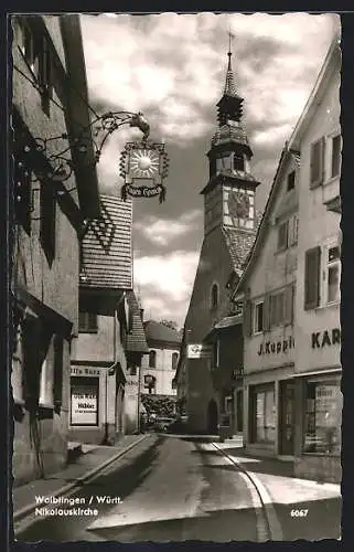 AK Waiblingen /Württ., An der Nikolauskirche