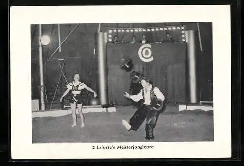 AK Zwei Laforte`s Meisterjongleure bei einem Zirkusauftritt
