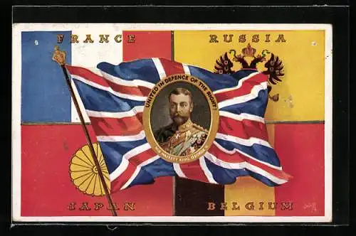 AK France - Russia - Japan - Belgium, König George V. von England