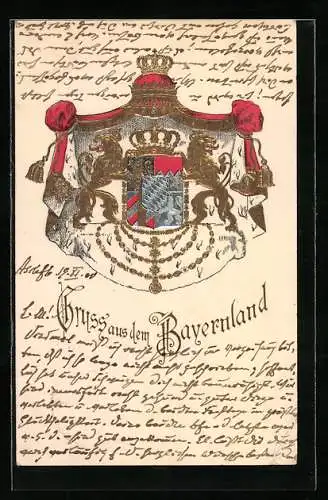 AK Wappen des Königreichs Bayern