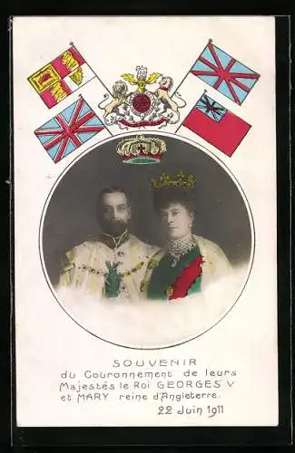 AK King Georges V. and Queen Mary of England