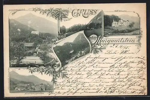 Vorläufer-AK Marquartstein, 1895, Teilansicht gegen Westen, Villa Schuster, Villa Eigner