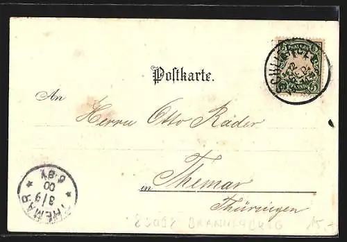 Künstler-AK Bayrischzell, Kirche und Haus am Wendelstein, ein Wanderer grüsst