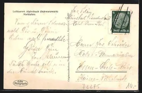 AK Alpirsbach /Schwarzwald, Marktplatz mit Geschäft