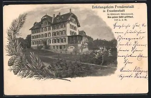 AK Freudenstadt im Württemb. Schwarzwald, Erholungsheim