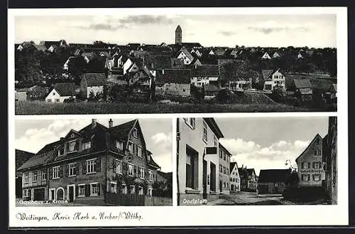 AK Weitingen /Kreis Horb a. Neckar, Gasthaus zur Krone, Dorfplatz, Teilansicht