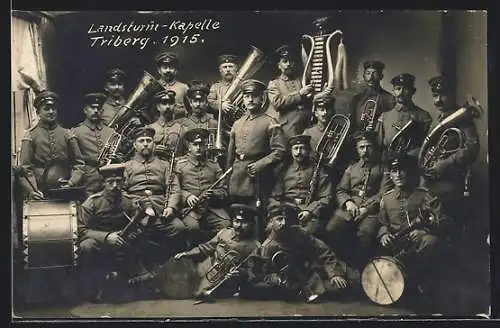 AK Triberg, Landsturm-Kapelle mit Instrumenten 1915