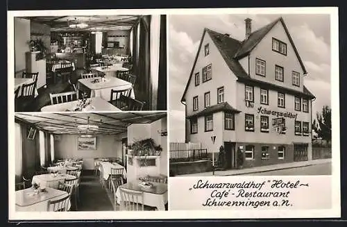 AK Schwenningen a. N., Hotel Schwarzwaldhof, Innenansichten