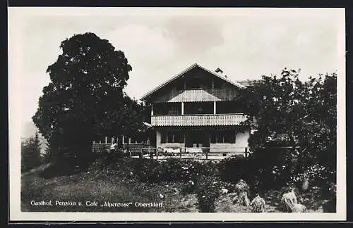 AK Oberstdorf i. b. Allgäu, Gasthof-Pension und Cafe Alpenrose