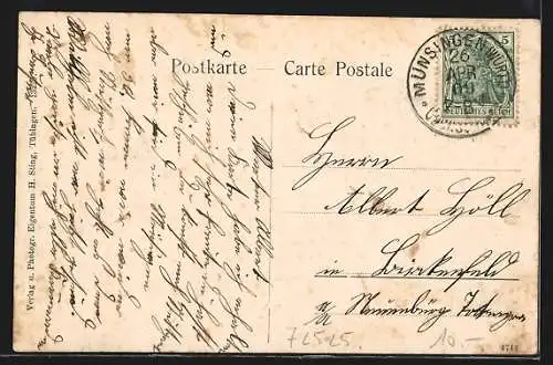 AK Münsingen, Truppenübungsplatz, Lageransicht, Neues Postgebäude