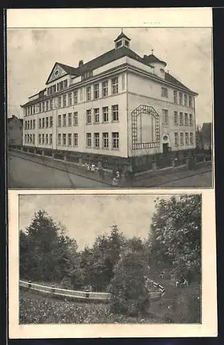 AK Schwenningen a. N., Gartenschule und Neckarquelle