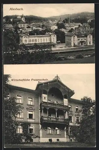 AK Miesbach, Wirtschaftliche Frauenschule, Teilansicht mit Kirche