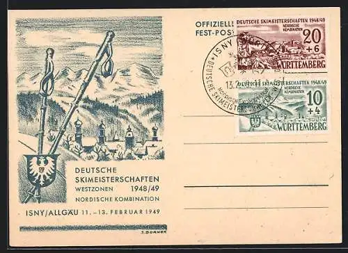 AK Isny /Allgäu, Deutsche Skimeisterschaften 1949