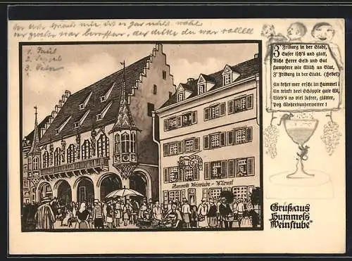 AK Freiburg i. B., Gasthaus Hummels Weinstube, Münsterplatz 22