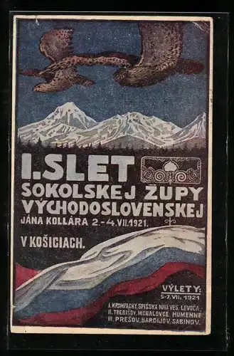 AK I.Slet Sokolskej Zupy vychodoslovenskey 1921, Sokol, Falke