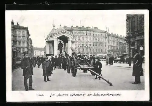 AK Wien, Der Eiserne Wehrmann am Schwarzenbergplatz