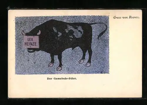 Künstler-AK Lex Heinze, Gemeinde-Stier