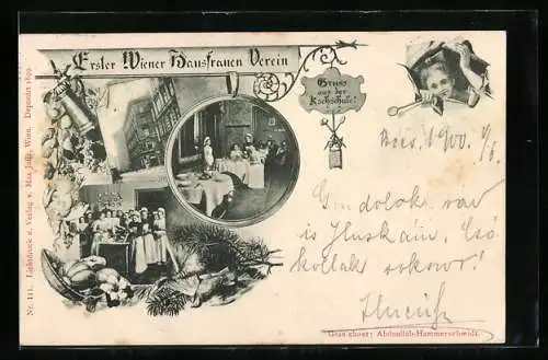 AK Wien, Erster Wiener Hausfrauen-Verein, Heiligenkreuzerhof, Frauen in der Kochschule