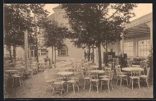 AK Tegernsee, Schloss-Cafe von Oskar Hart, Garten