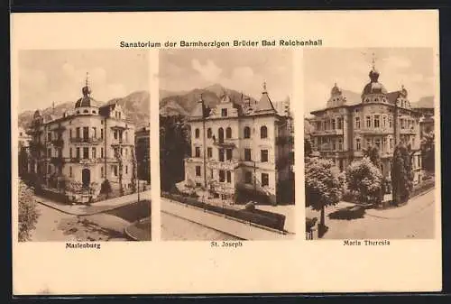 AK Bad Reichenhall, Sanatorium der Barmherzigen Brüder, Marienburg, St. Joseph, Maria Theresia