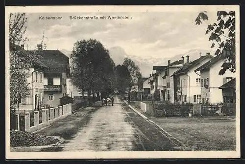 AK Kolbermoor, Brückenstrasse mit Wendelstein