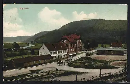 AK Eyach / Württ., Strassenpartie mit Gasthaus