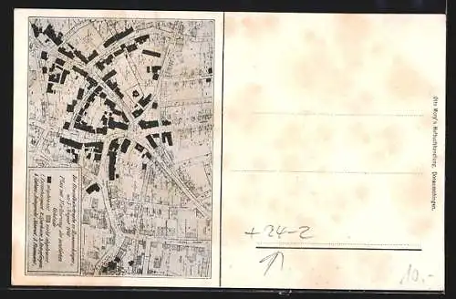 AK Donaueschingen, Gesamtansicht, Brand am 5. August 1908