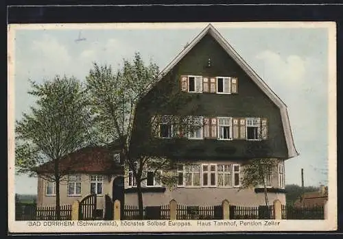 AK Bad Dürrheim /Schwarzwald, Das Hotel Haus Tannhof, Pension Zeller