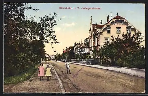 AK Kirchheim u. T., Kinder an der Jesingerstrasse