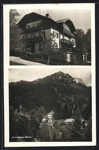 AK Birkenstein, Blick auf ein Wohnhaus, Ortsansicht aus der Vogelschau