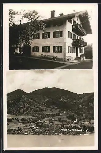 AK Bad Wiessee, Ansicht von einer Hotel-Pension, Blick über den See