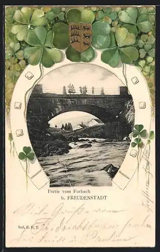 Präge-AK Freudenstadt, Partie vom Forbach, Kleeblätter