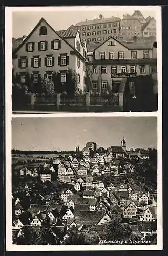 AK Altensteig i. Schwarzw., Möbelfabrik J. Watz, Ortsansicht